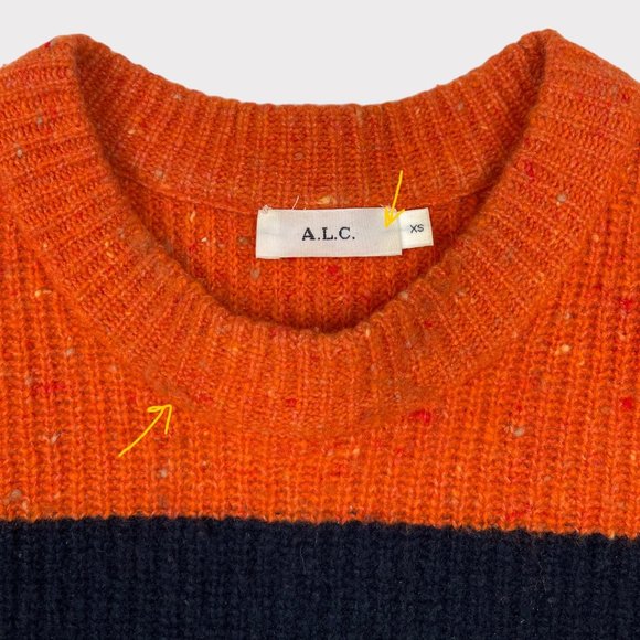 A.L.C. Georgina Colorblock Stripe Wool Cashmere Striped Sweater Women's Size XS - Picture 12 of 13